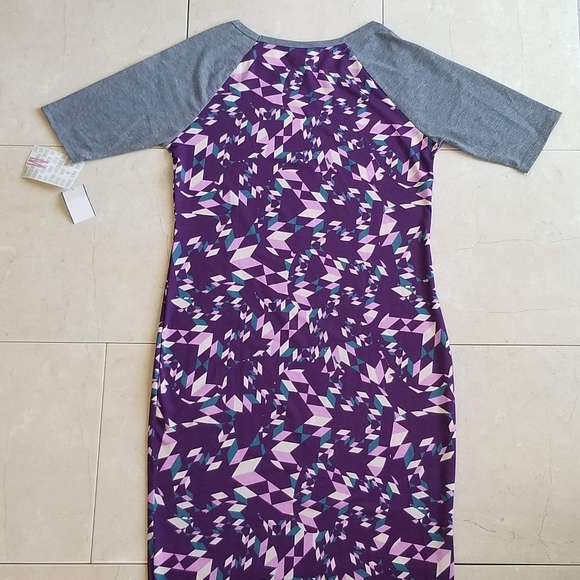 LuLaRoe Purple Midi Julia Dress - Picture 3 of 6